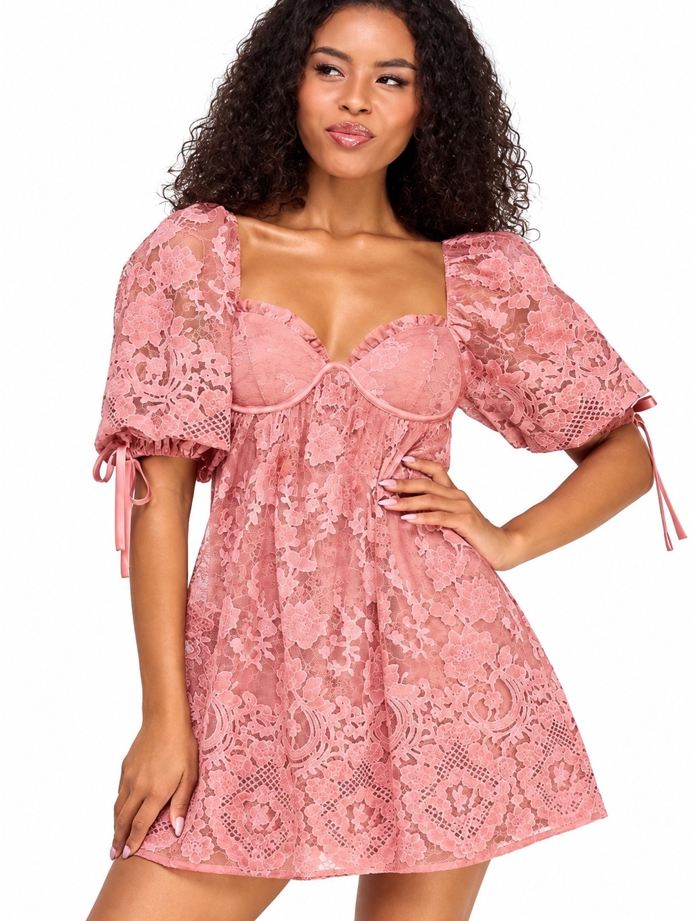 SENI & CADE Juniors’ Short-Sleeve Lace Dress -NWT- XS